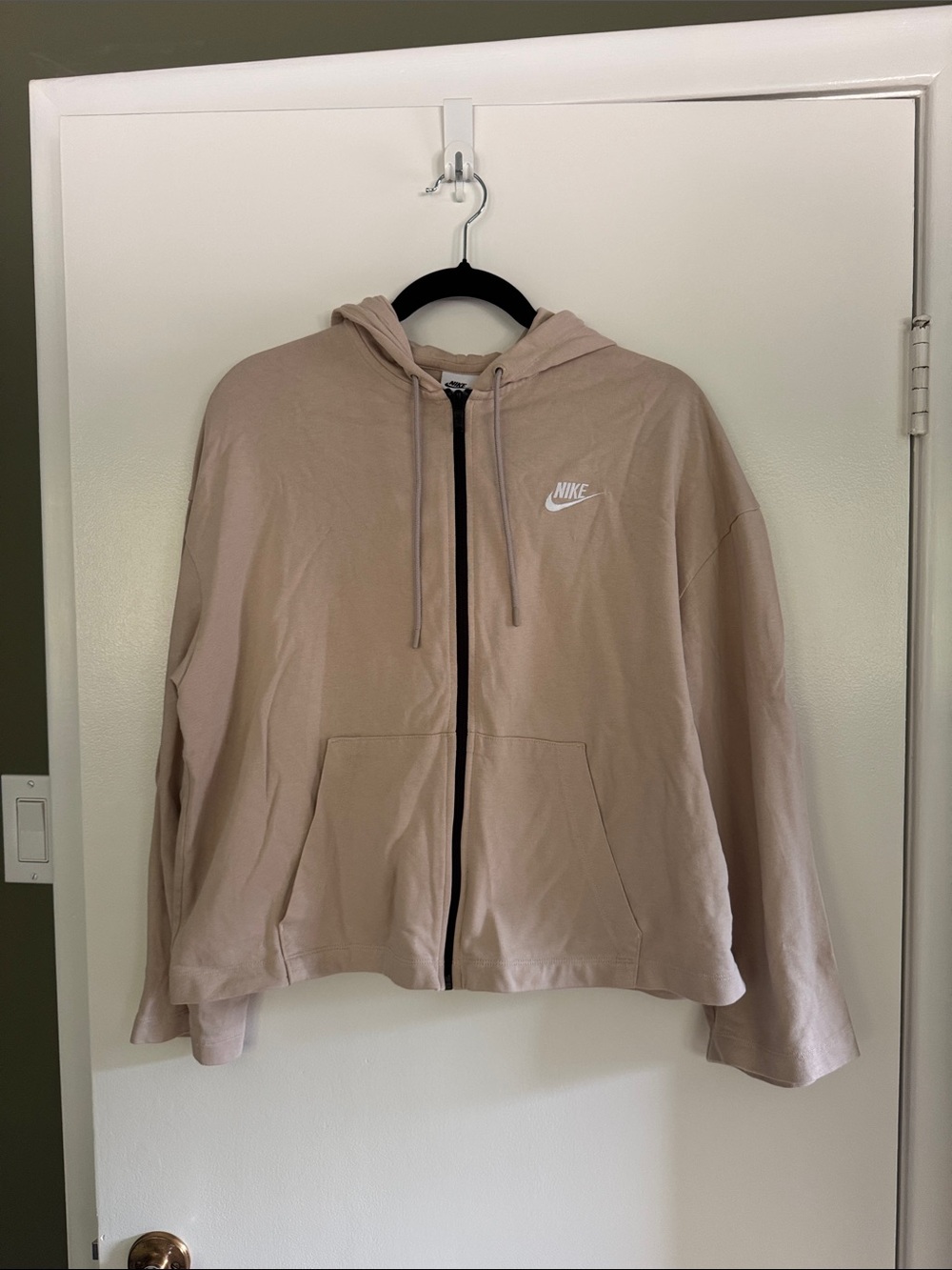 Nike Women's Taupe/Beige Zip-Up Hoodie